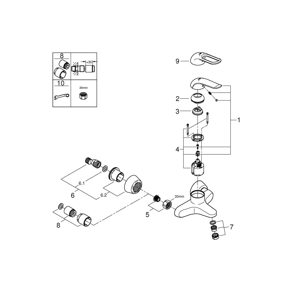 Grohe Euroeco Special Einhand-Waschtischbatterie 1/2" chrom 32776000... GROHE-32776000 4005176871764 (Abb. 5)