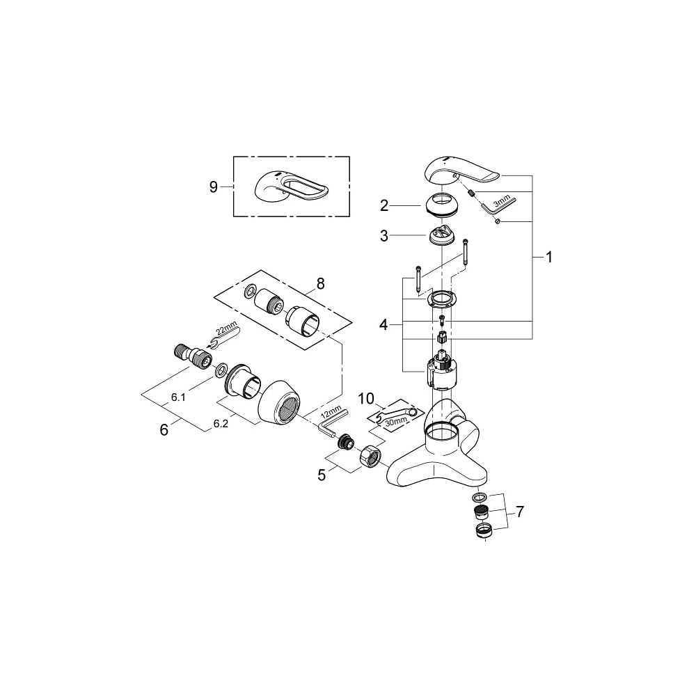 Grohe Euroeco Special Einhand-Waschtischbatterie 1/2" chrom 32776000... GROHE-32776000 4005176871764 (Abb. 4)