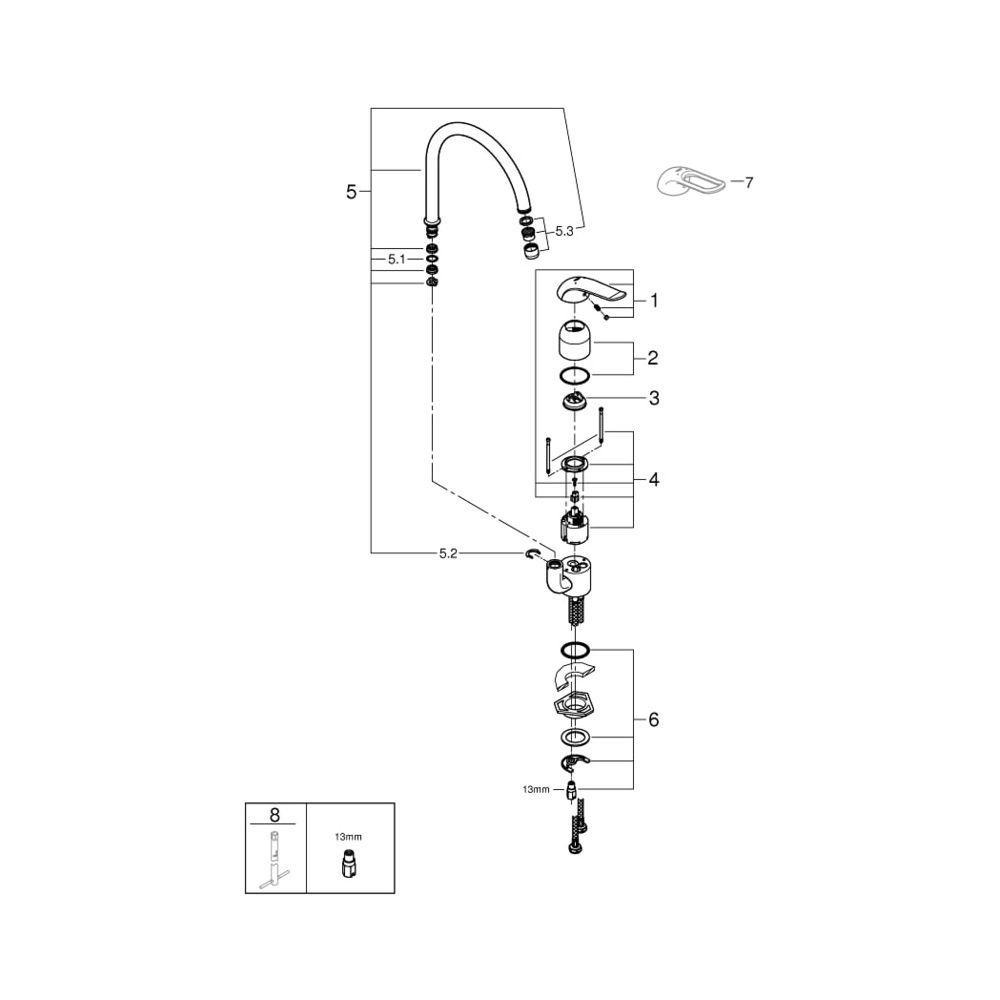 Grohe Euroeco Special Einhand-Spültischbatterie 1/2" chrom 32786000... GROHE-32786000 4005176871863 (Abb. 5)