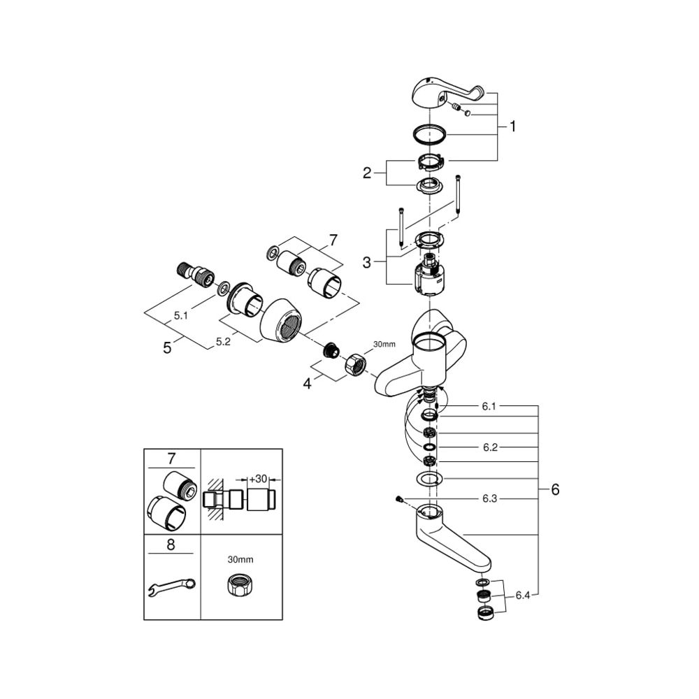 Grohe Euroeco Special Sicherheitsmischbatterien Einhand-Sicherheitsmischbatterie 1/2" f... GROHE-32792000 4005176871924 (Abb. 3)