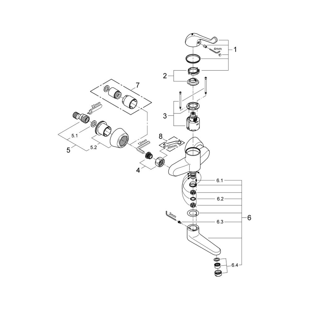 Grohe Euroeco Special Sicherheitsmischbatterien Einhand-Sicherheitsmischbatterie 1/2" f... GROHE-32792000 4005176871924 (Abb. 2)