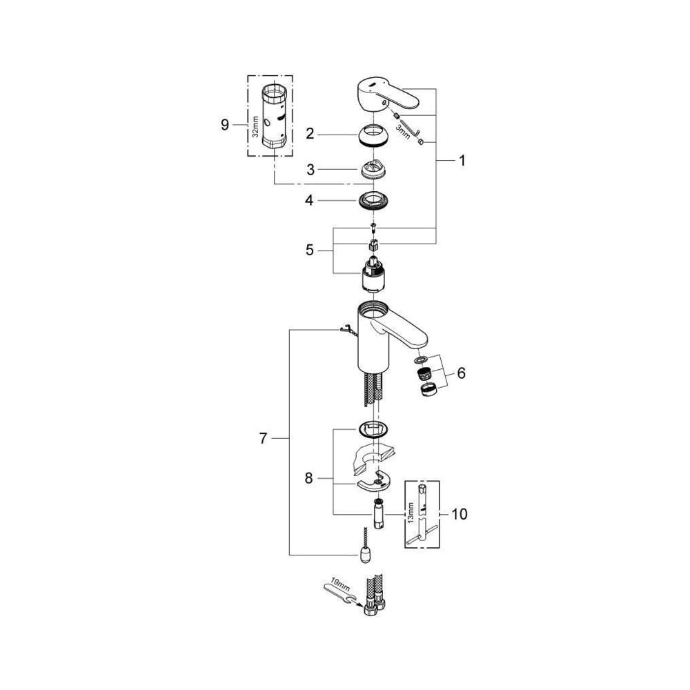 Grohe Eurostyle Cosmopolitan Einhand-Waschtischbatterie 1/2" S-Size chrom 3355720E... GROHE-3355720E 4005176906572 (Abb. 4)