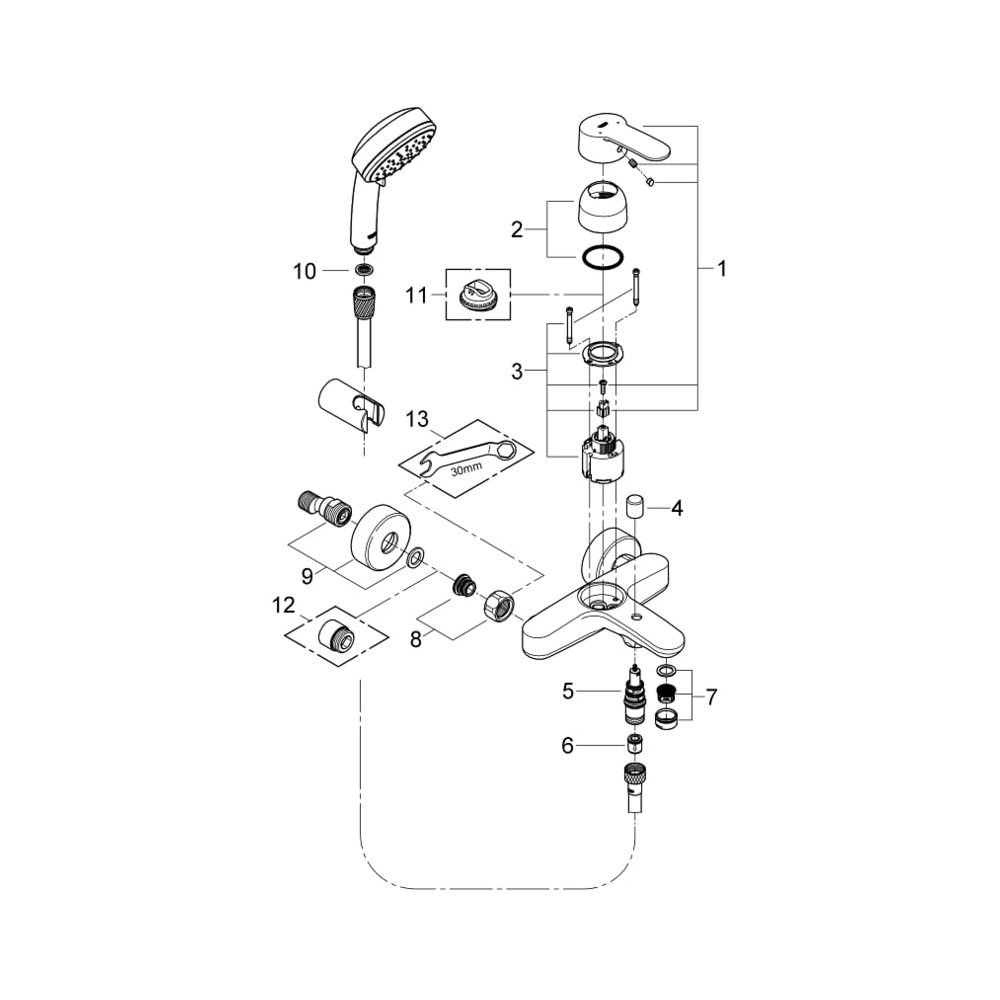 Grohe Eurostyle Cosmopolitan Einhand-Wannenbatterie 1/2" chrom 3359220A... GROHE-3359220A 4005176454288 (Abb. 4)