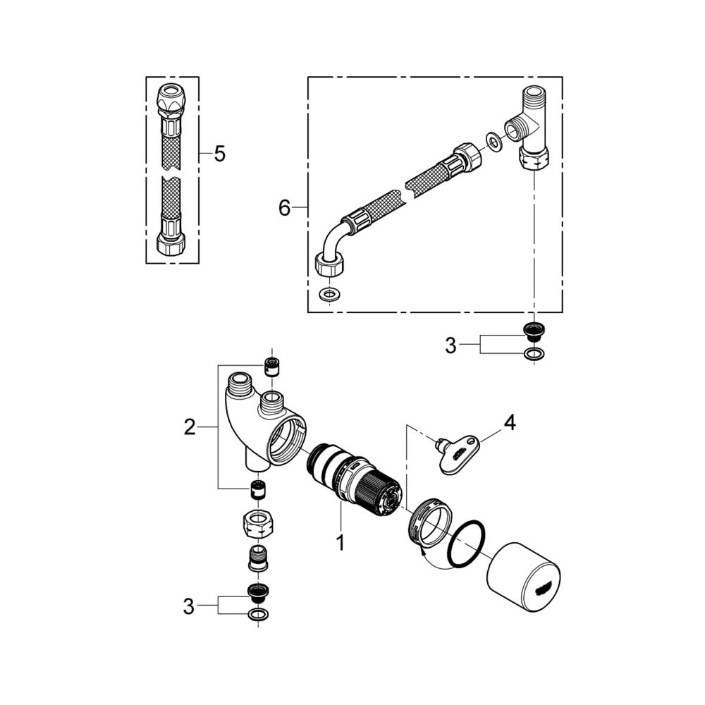 Grohe Grohtherm Micro Thermischer Verbrühschutz/ Untertischthermostat chrom 34487000... GROHE-34487000 4005176936234 (Abb. 5)