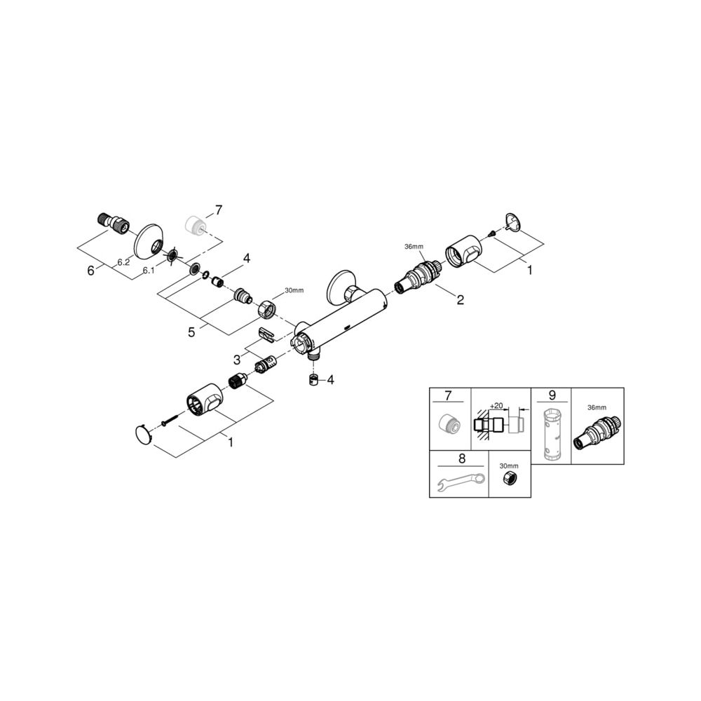 Grohe Grohtherm 500 Thermostat-Brausebatterie 1/2" chrom 34793000... GROHE-34793000 4005176632433 (Abb. 10)