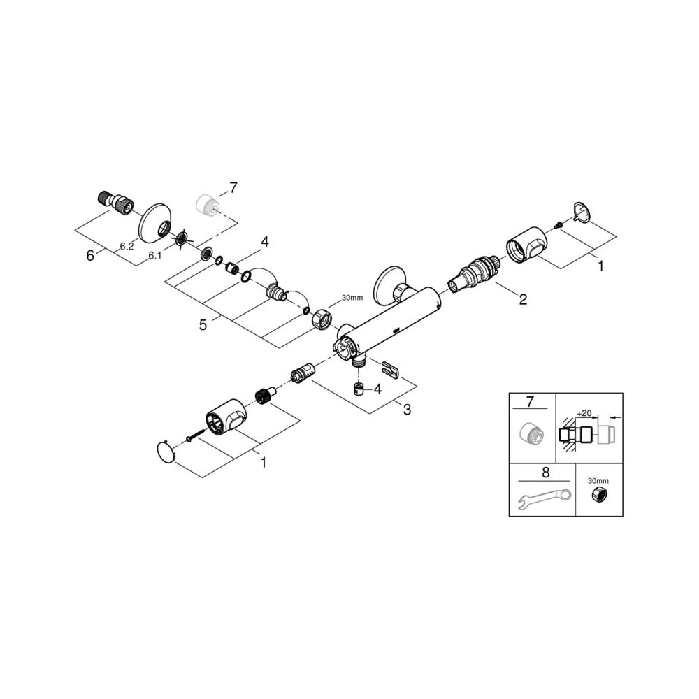 Grohe Grohtherm 500 Thermostat-Brausebatterie 1/2" chrom 34793000... GROHE-34793000 4005176632433 (Abb. 11)