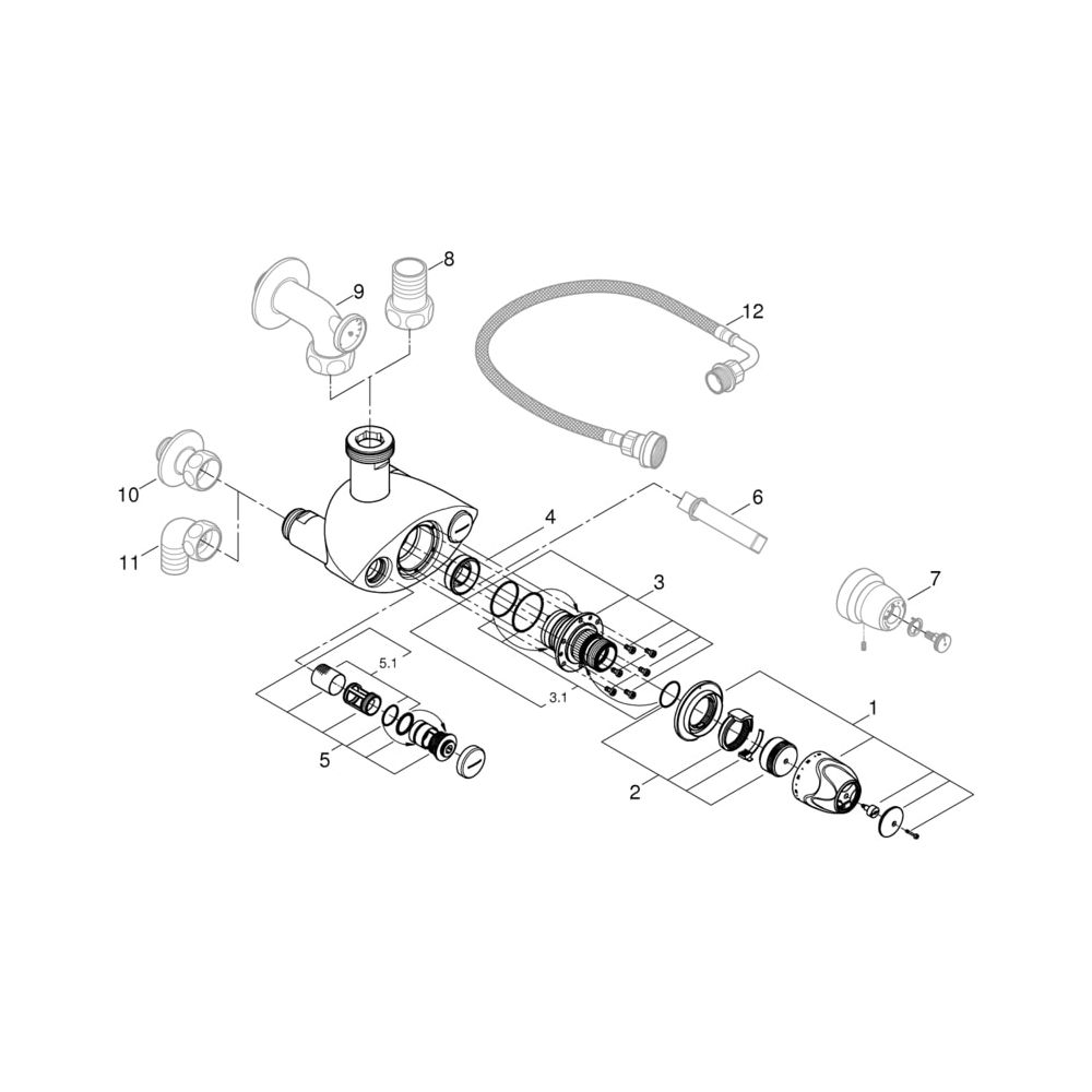 Grohe Grohtherm XL Thermostat-Batterie 1 1/4" chrom 35087000... GROHE-35087000 4005176207082 (Abb. 5)