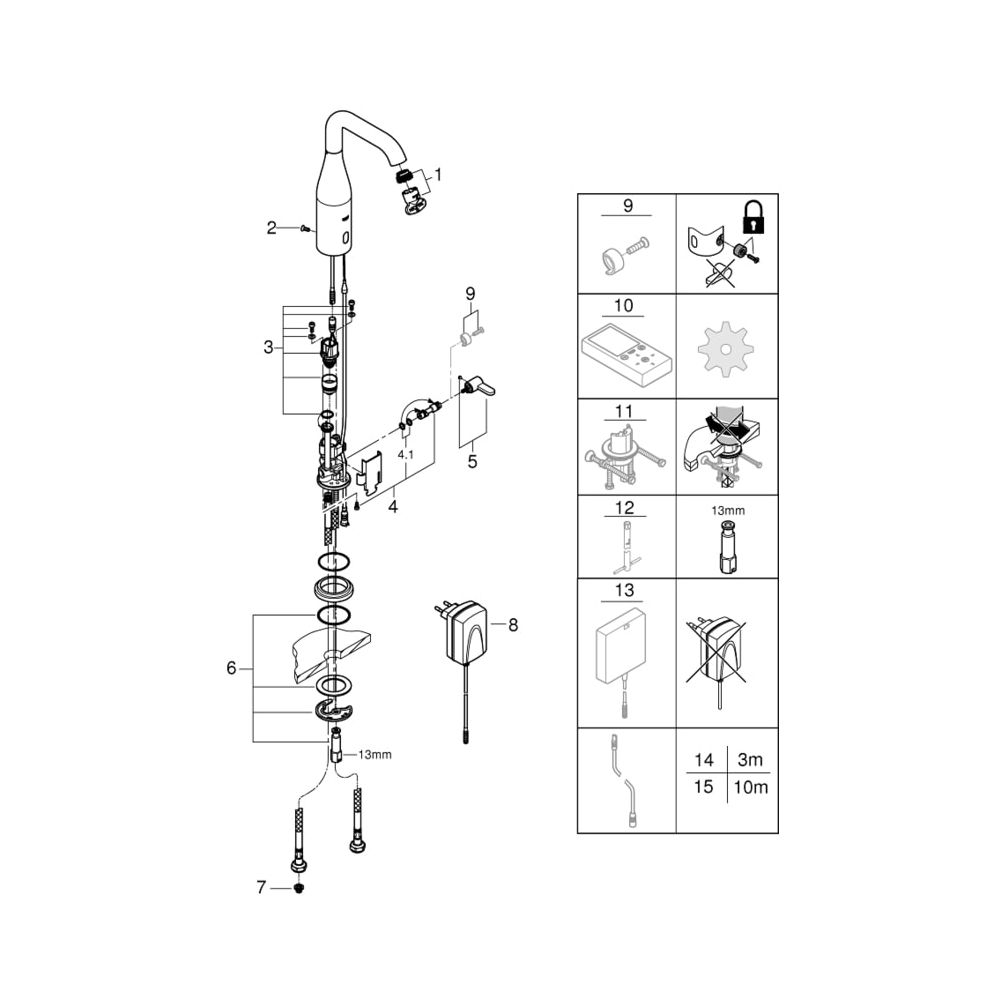 Grohe Essence E Infrarot-Elektronik für Waschtisch 1/2" mit Mischung und Temperaturbegr... GROHE-36444000 4005176415661 (Abb. 3)