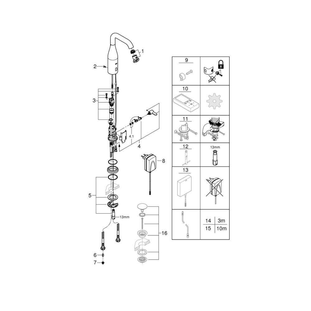 Grohe Essence E Infrarot-Elektronik für Waschtisch 1/2" mit Mischung und Temperaturbegr... GROHE-36444000 4005176415661 (Abb. 2)