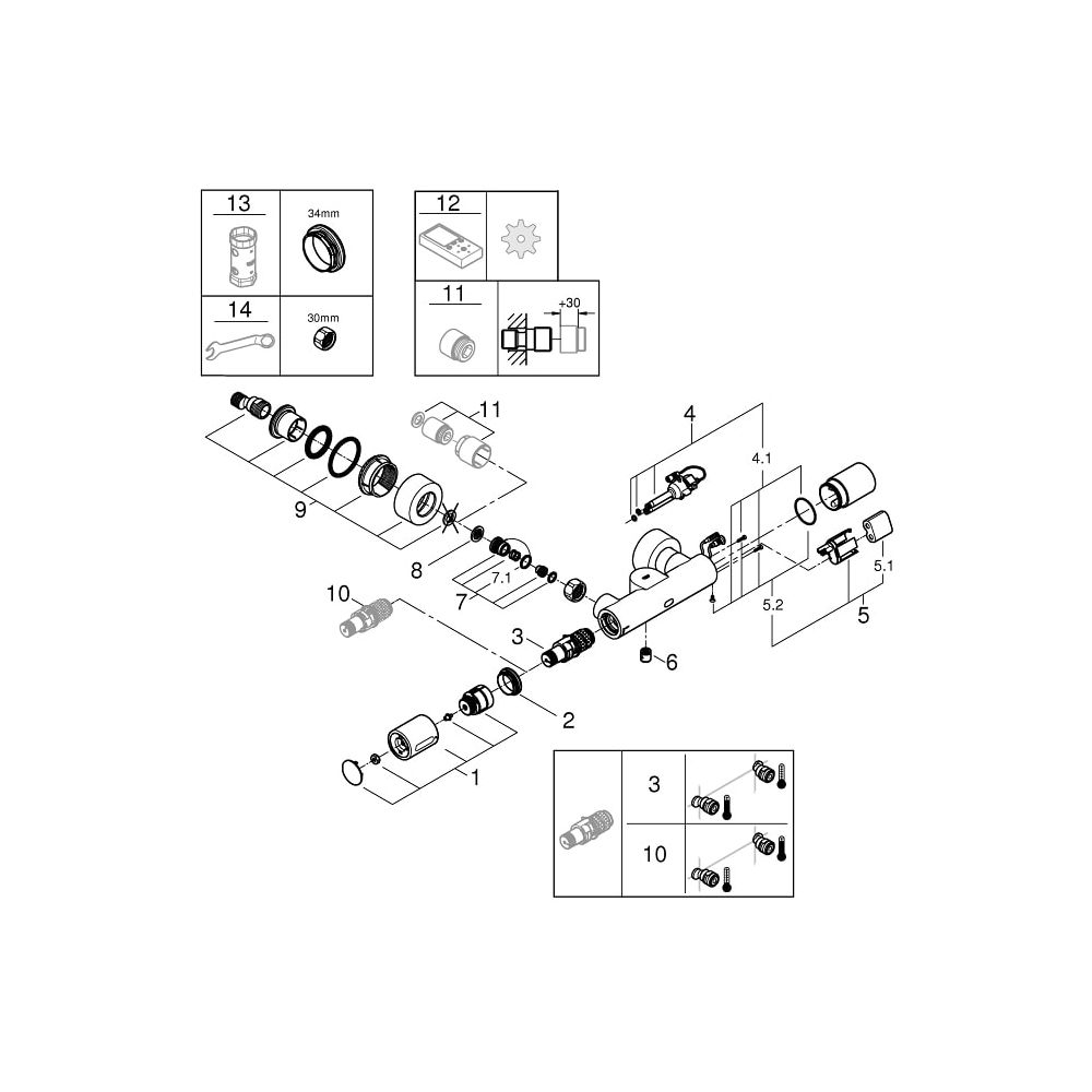 Grohe Eurosmart Cosmopolitan E Special Infrarot-Elektronik für Brausebatterie mit Misch... GROHE-36457000 4005176494765 (Abb. 2)