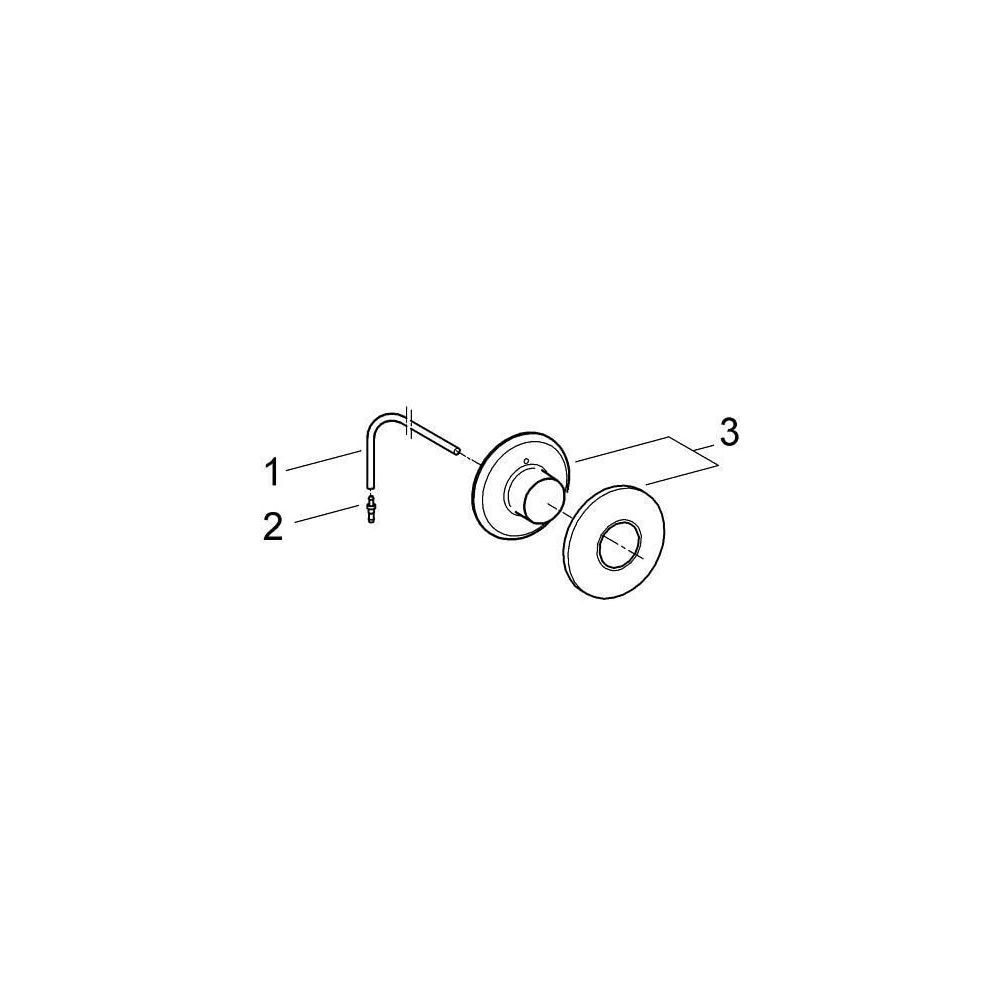 Grohe Pneumatik-Betätigung chrom Druckknopfbetätigung mit Rosette 100 mm... GROHE-37060000 4005176142901 (Abb. 3)