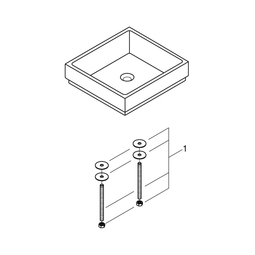 Grohe Cube Keramik Aufsatzschale ohne Hahnloch 50 cm alpinweiß 3948100H... GROHE-3948100H 4005176442650 (Abb. 5)