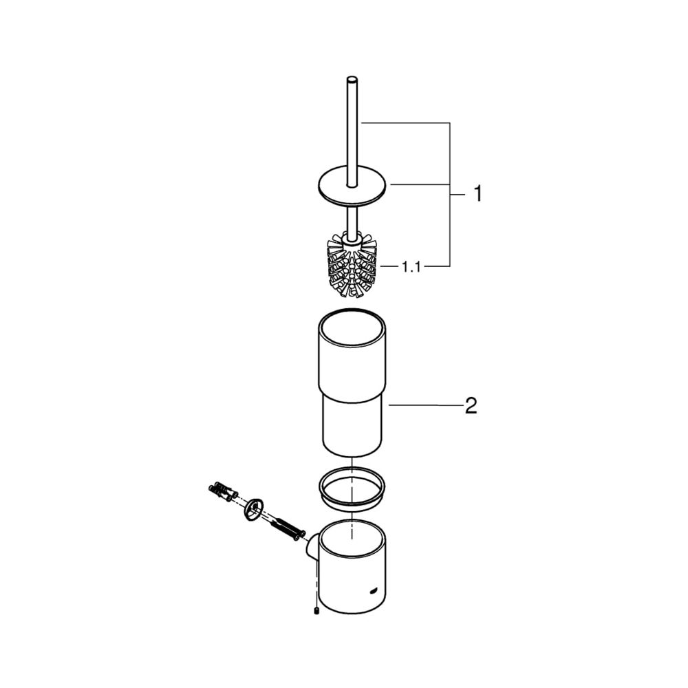 Grohe Atrio Toilettenbürstengarnitur hard graphite gebürstet 40314AL3... GROHE-40314AL3 4005176462610 (Abb. 5)