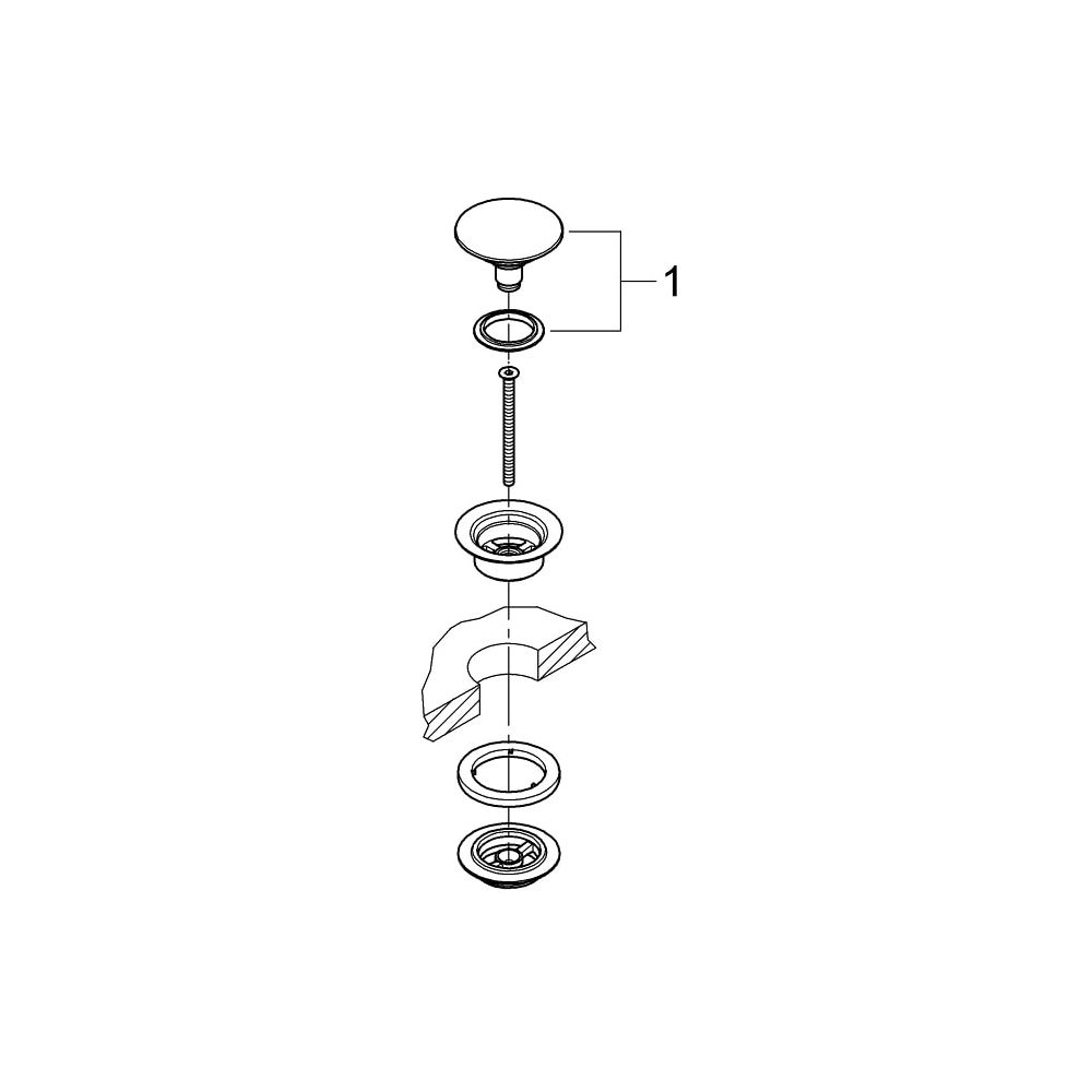 Grohe Ablaufgarnitur mit Druckstopfen nickel poliert 65807BE0... GROHE-65807BE0 4005176467691 (Abb. 4)