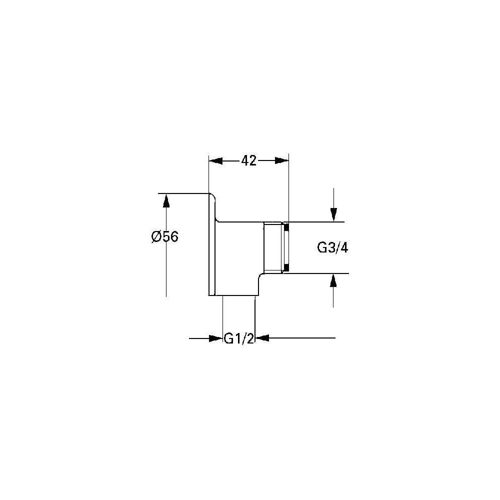 Grohe Wandscheibe chrom 12013000 Wandscheibe: Außen 3/4" x 1/2" Innen... GROHE-12013000 4005176004414 (Abb. 3)