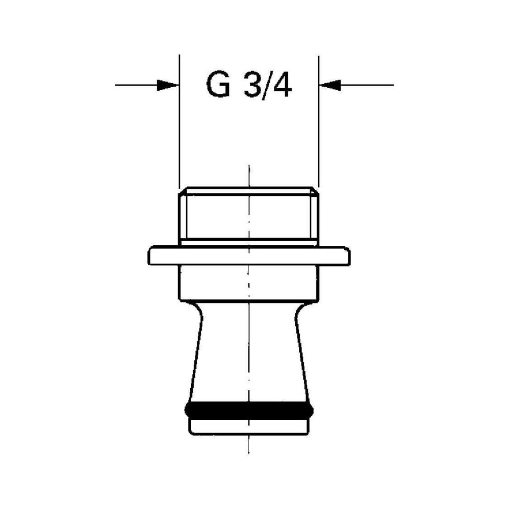 Grohe Universal-Adapter chrom für Armaturen mit Überwurfmutter 3/4" 12037000... GROHE-12037000 4005176021688 (Abb. 3)