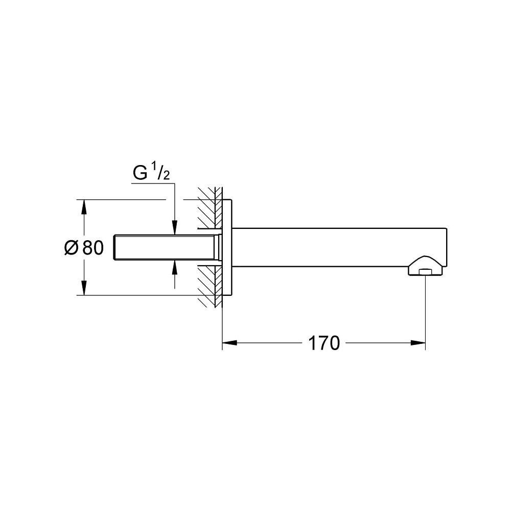 Grohe Concetto Wanneneinlauf chrom 13280001 Auslauf 170mm mit Mousseur StarLight... GROHE-13280001 4005176888687 (Abb. 3)