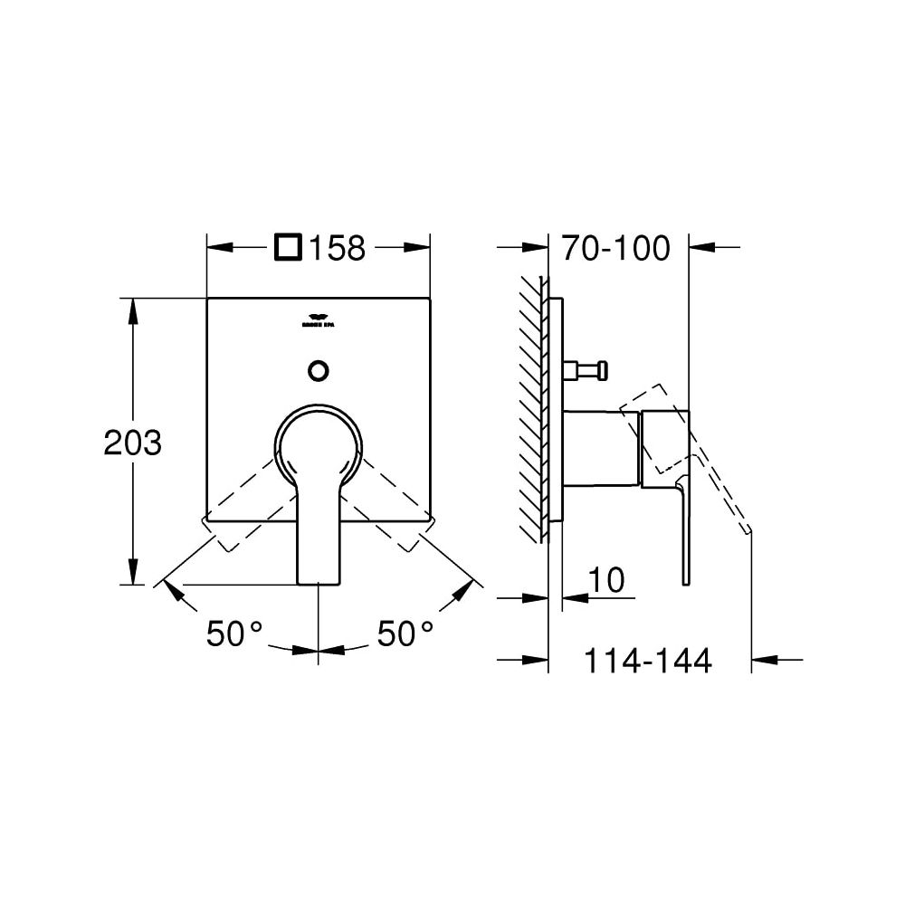 Grohe Allure Einhand-Wannenbatterie cool sunrise gebürstet 19315GN1... GROHE-19315GN1 4005176513978 (Abb. 5)