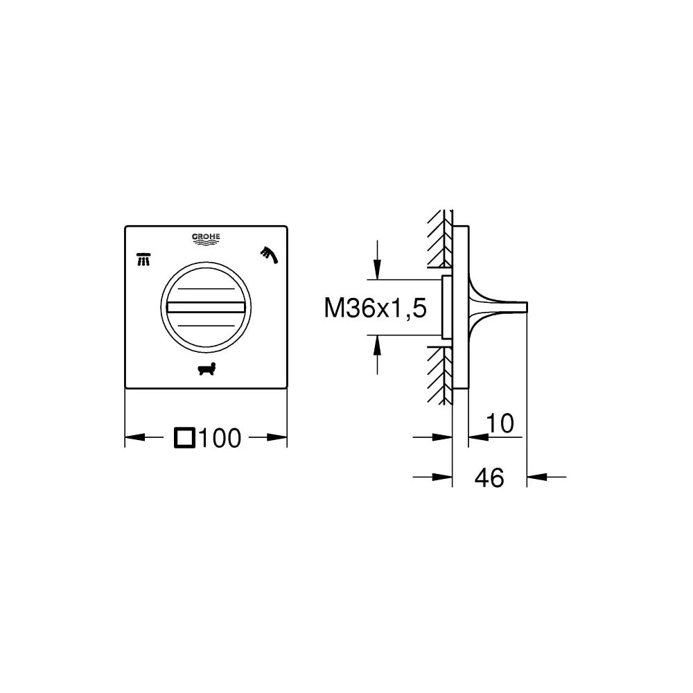 Grohe Allure 3-Wege Umstellung warm sunset gebürstet 19590DL1... GROHE-19590DL1 4005176512476 (Abb. 8)