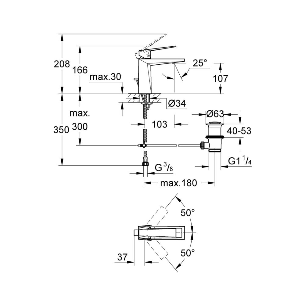 Grohe Allure Brilliant Einhand-Waschtischbatterie 1/2" M-Size supersteel 23029DC0... GROHE-23029DC0 4005176489471 (Abb. 5)