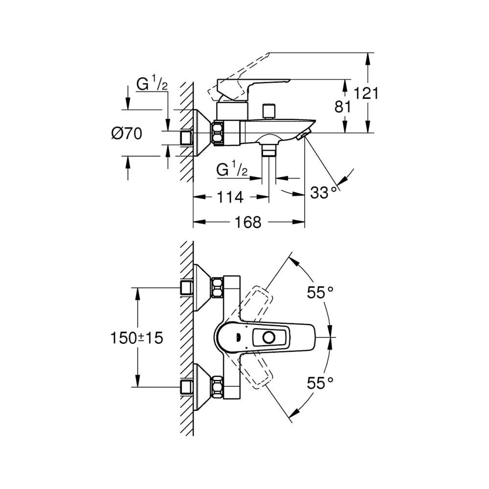 Grohe BauLoop Einhand-Wannenbatterie 1/2" chrom 23602001... GROHE-23602001 4005176556029 (Abb. 6)