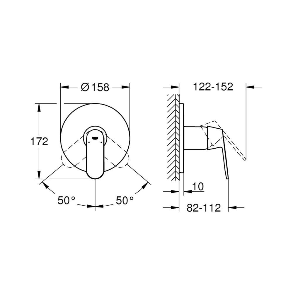 Grohe Eurosmart Cosmopolitan Einhand-Brausebatterie chrom 24044000... GROHE-24044000 4005176465185 (Abb. 5)