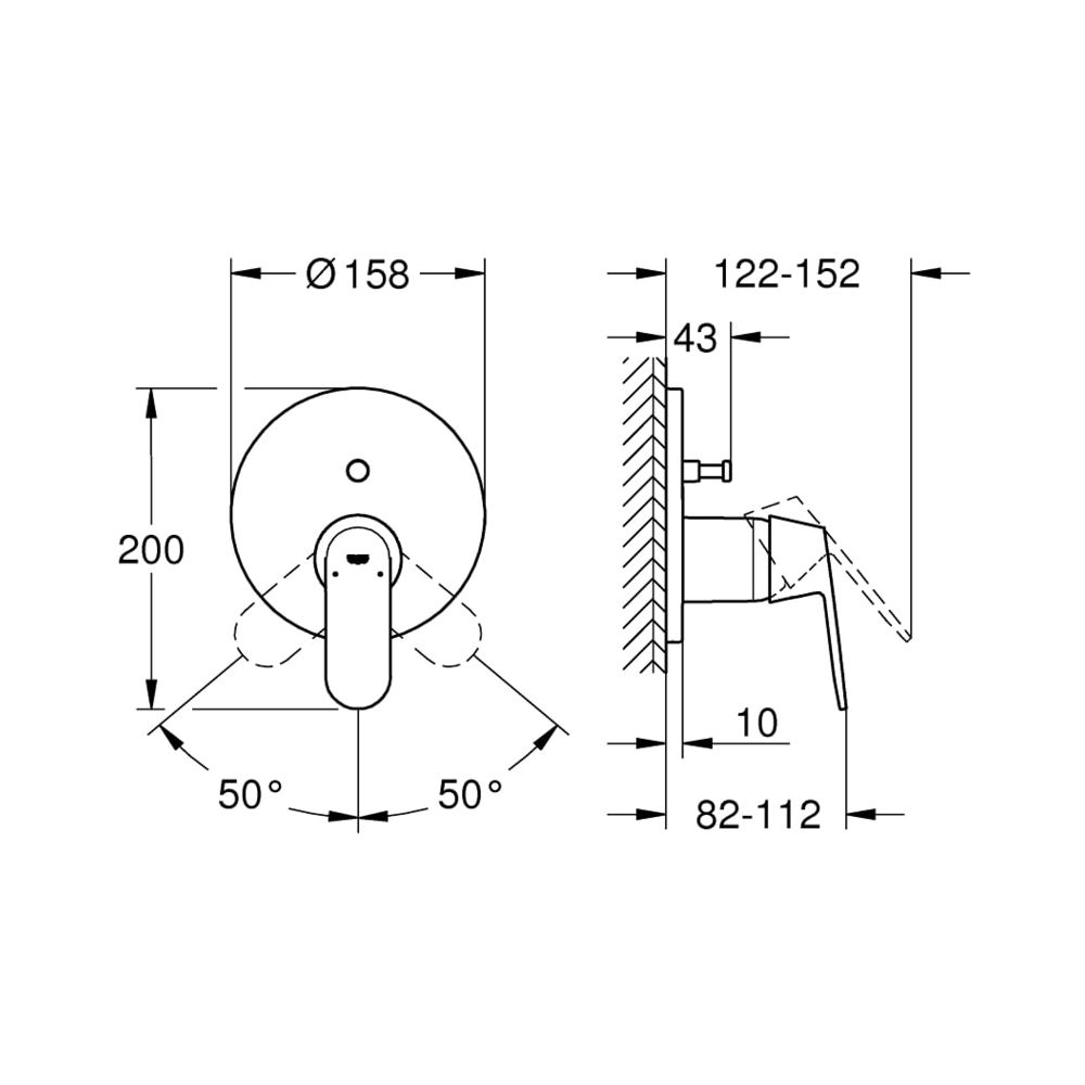 Grohe Eurosmart Cosmopolitan Einhand-Wannenbatterie chrom 24045000... GROHE-24045000 4005176465291 (Abb. 5)