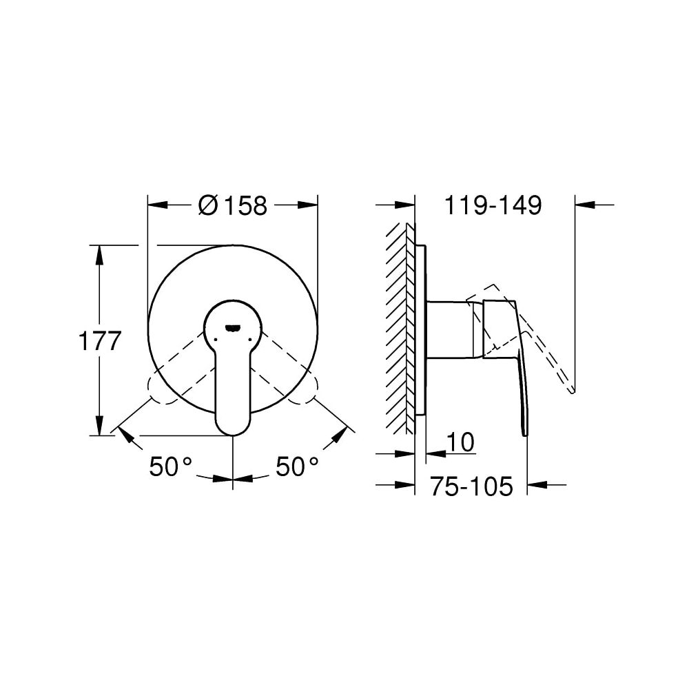 Grohe Eurostyle Cosmopolitan Einhand-Brausebatterie chrom 24051002... GROHE-24051002 4005176465383 (Abb. 5)