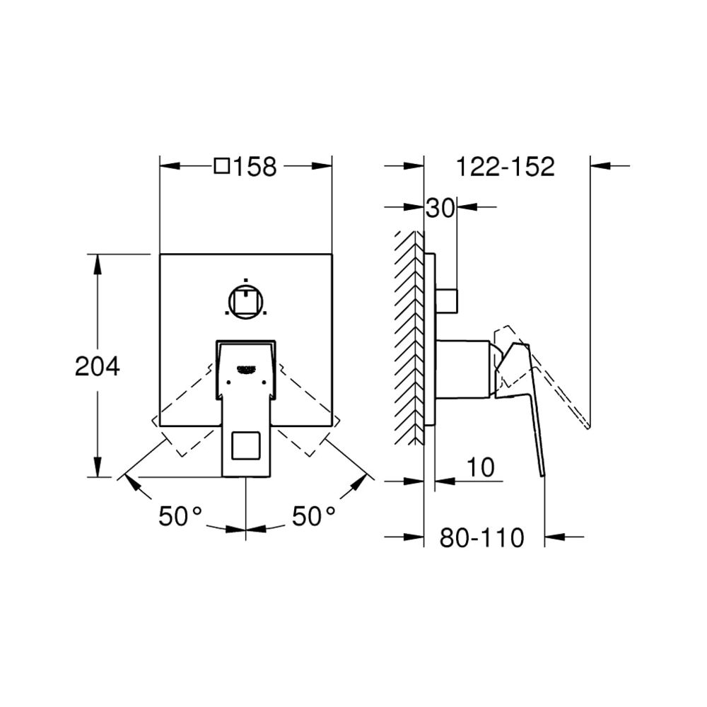 Grohe Eurocube Einhandbatterie mit 3-Wege Umstellung chrom 24094000... GROHE-24094000 4005176480638 (Abb. 4)