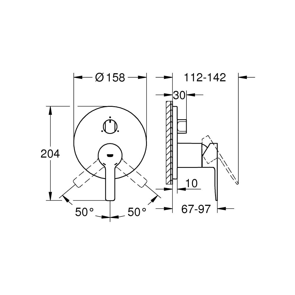 Grohe Lineare Einhandbatterie mit 3-Wege Umstellung hard graphite gebürstet 24095AL1... GROHE-24095AL1 4005176586262 (Abb. 5)