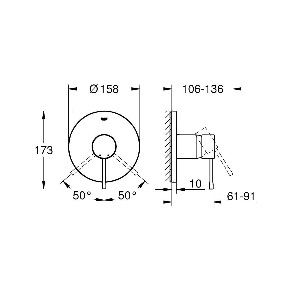 Grohe Essence Einhand-Brausebatterie hard graphite 24168A01... GROHE-24168A01 4005176712135 (Abb. 5)