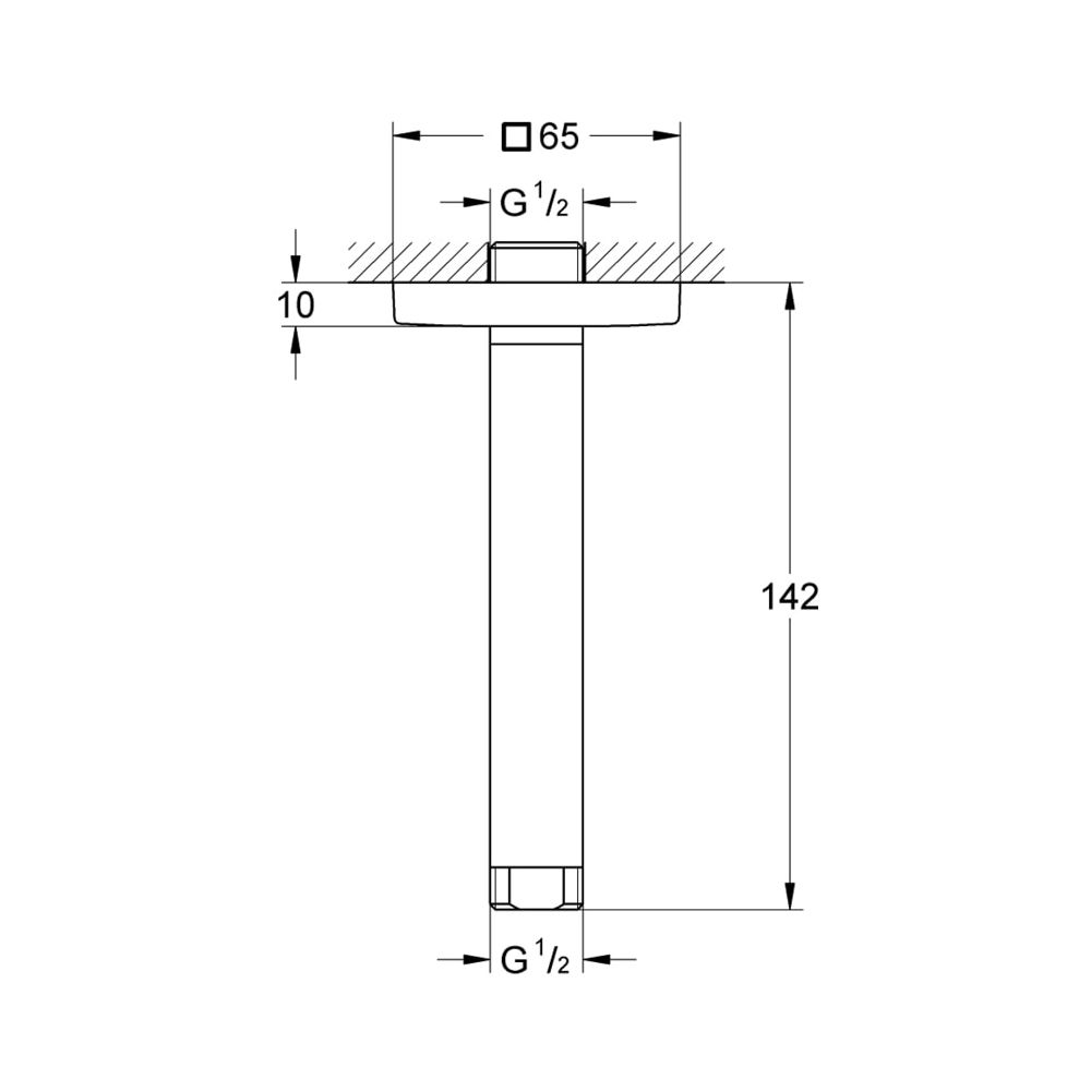 Grohe Rainshower Deckenauslass Länge 142 mm chrom 27485000... GROHE-27485000 4005176885495 (Abb. 3)