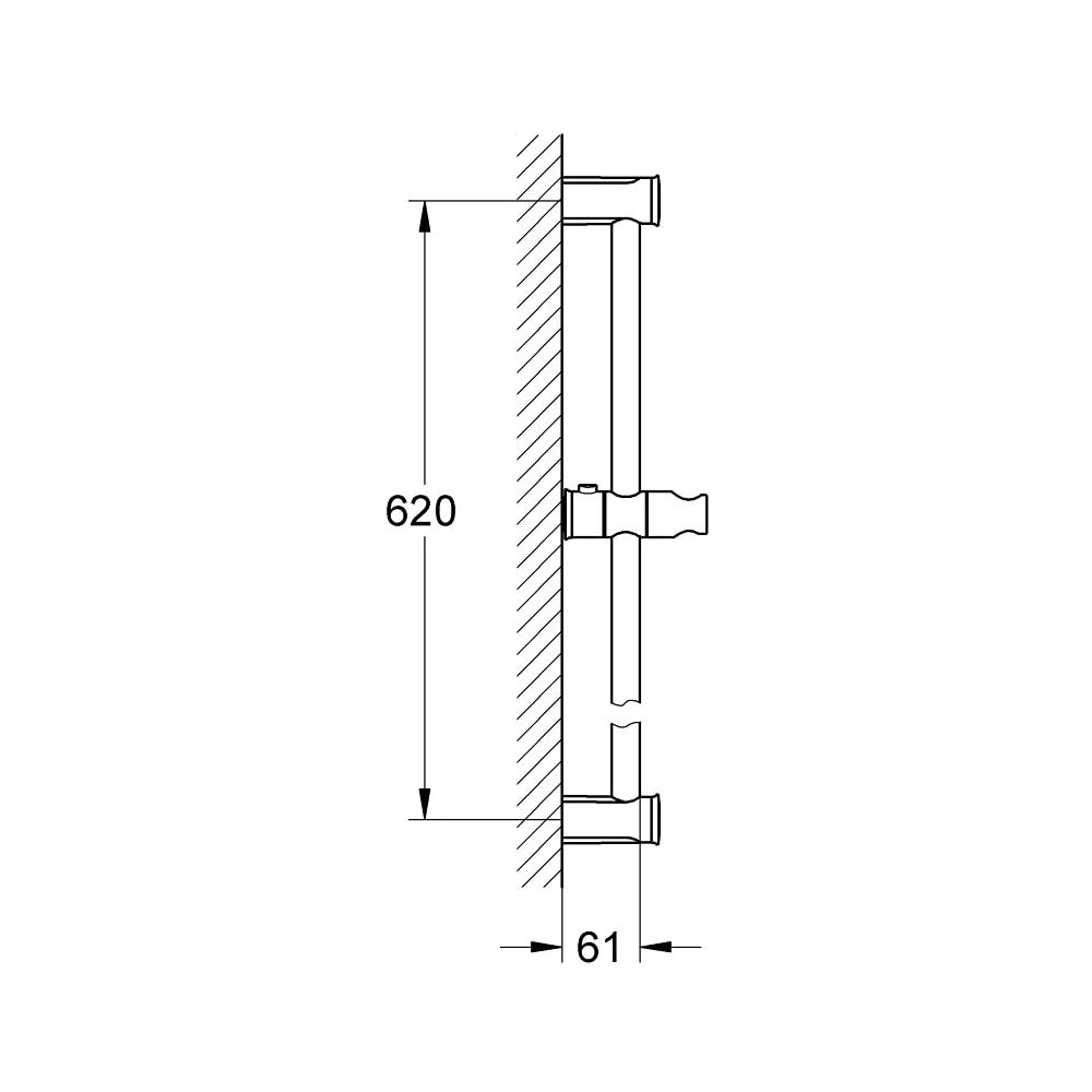 Grohe Tempesta Rustic Brausestange 600 mm chrom 27519000... GROHE-27519000 4005176886485 (Abb. 4)