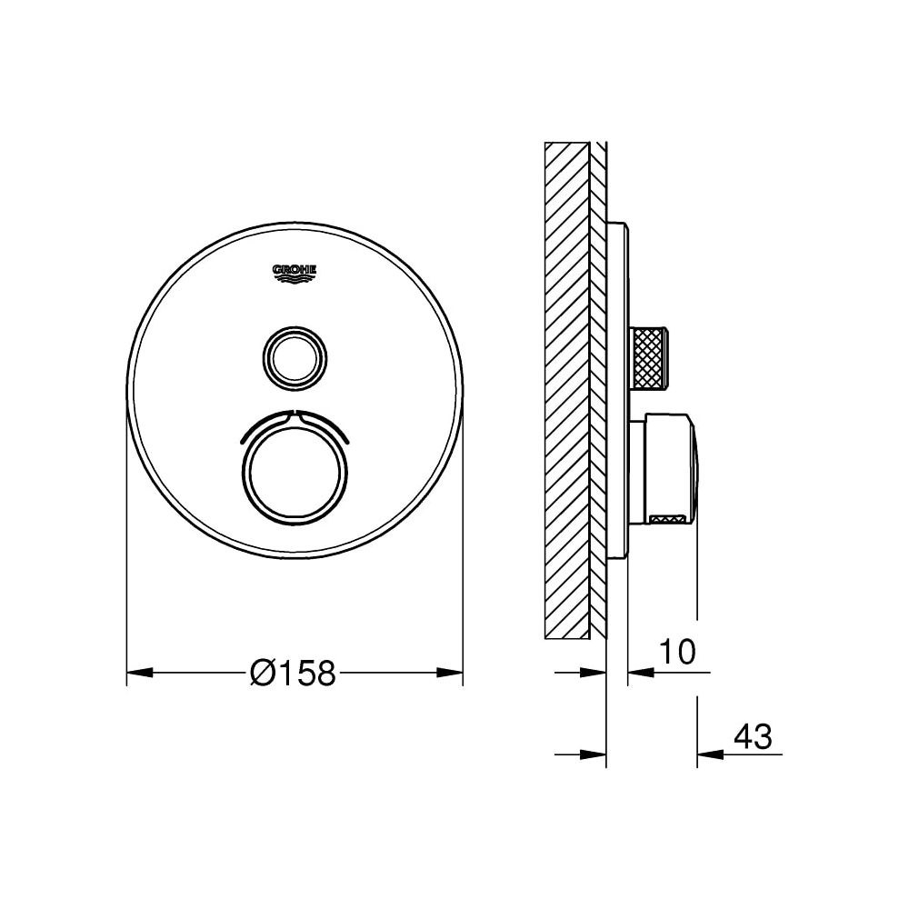 Grohe SmartControl Unterputzmischer mit 1 Absperrventil chrom 29144000... GROHE-29144000 4005176413407 (Abb. 3)