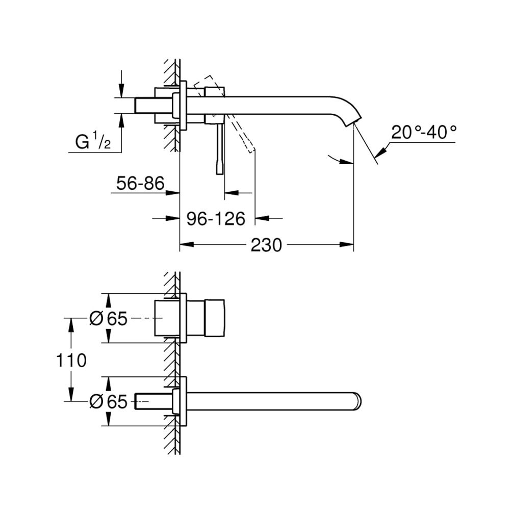 Grohe Essence 2-Loch-Waschtischbatterie cool sunrise 29193GL1... GROHE-29193GL1 4005176711985 (Abb. 3)