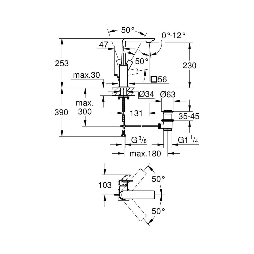 Grohe Allure Einhand-Waschtischbatterie 1/2" L-Size warm sunset gebürstet 32146DL1... GROHE-32146DL1 4005176499449 (Abb. 7)