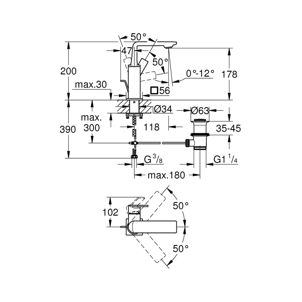 Grohe Allure Einhand-Waschtischbatterie 1/2" M-Size chrom 32757001... GROHE-32757001 4005176498589 (Abb. 8)