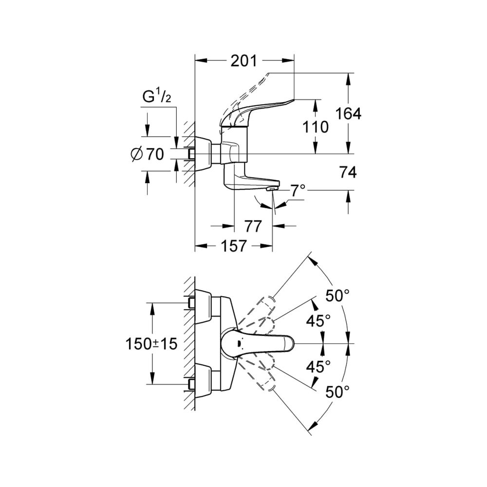 Grohe Euroeco Special Einhand-Waschtischbatterie 1/2" chrom 32770000... GROHE-32770000 4005176871702 (Abb. 3)