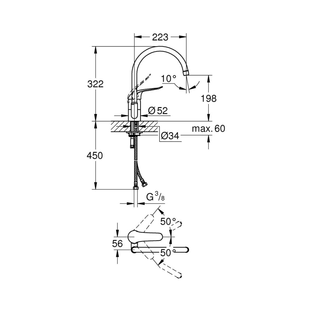 Grohe Euroeco Special Einhand-Spültischbatterie 1/2" chrom 32786000... GROHE-32786000 4005176871863 (Abb. 3)