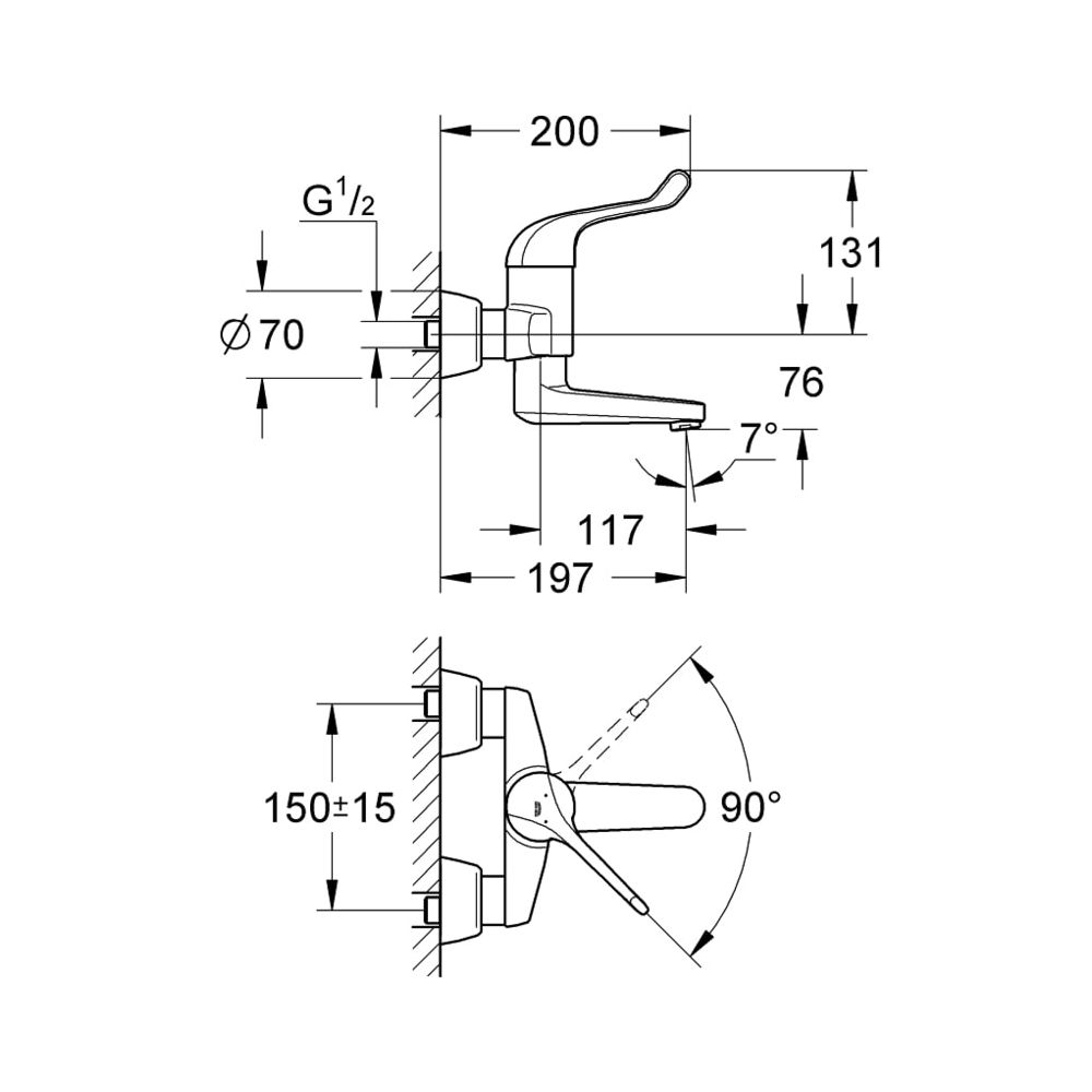 Grohe Euroeco Special Sicherheitsmischbatterien Einhand-Sicherheitsmischbatterie 1/2" f... GROHE-32792000 4005176871924 (Abb. 8)