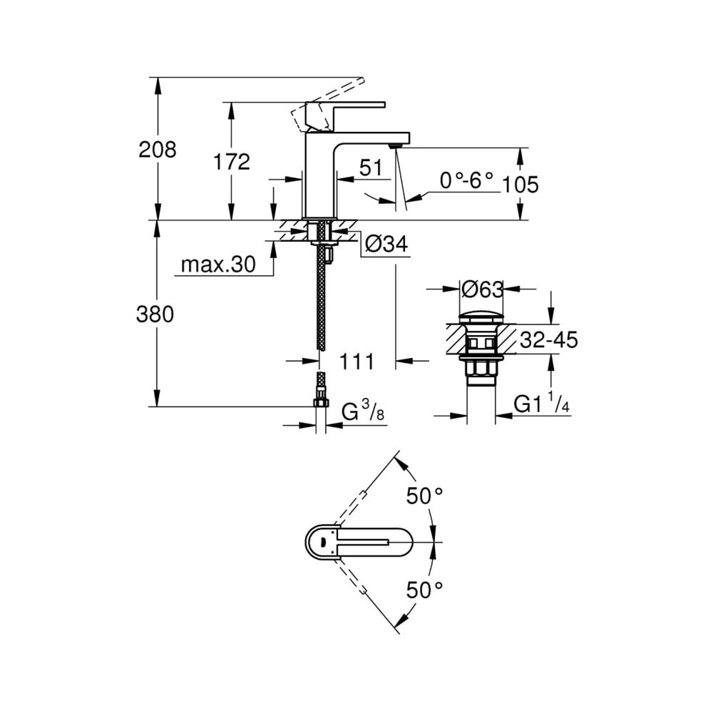 Grohe Plus Einhand-Waschtischbatterie 1/2" S-Size 33163003... GROHE-33163003 4005176529702 (Abb. 5)