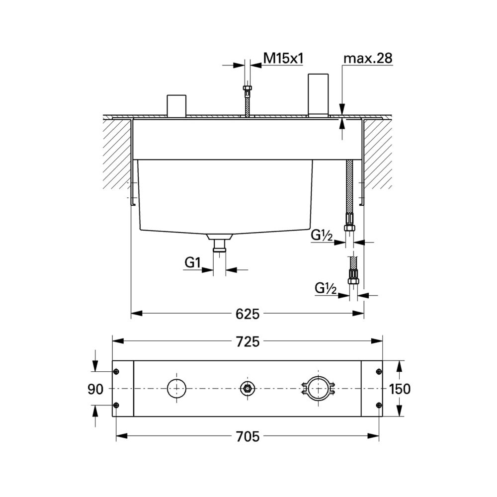 Grohe 3-Loch Einhand-Wannenkombination 33339000... GROHE-33339000 4005176222818 (Abb. 3)