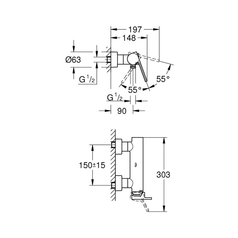 Grohe Plus Einhand-Brausebatterie 1/2" 33577AL3... GROHE-33577AL3 4005176585685 (Abb. 6)