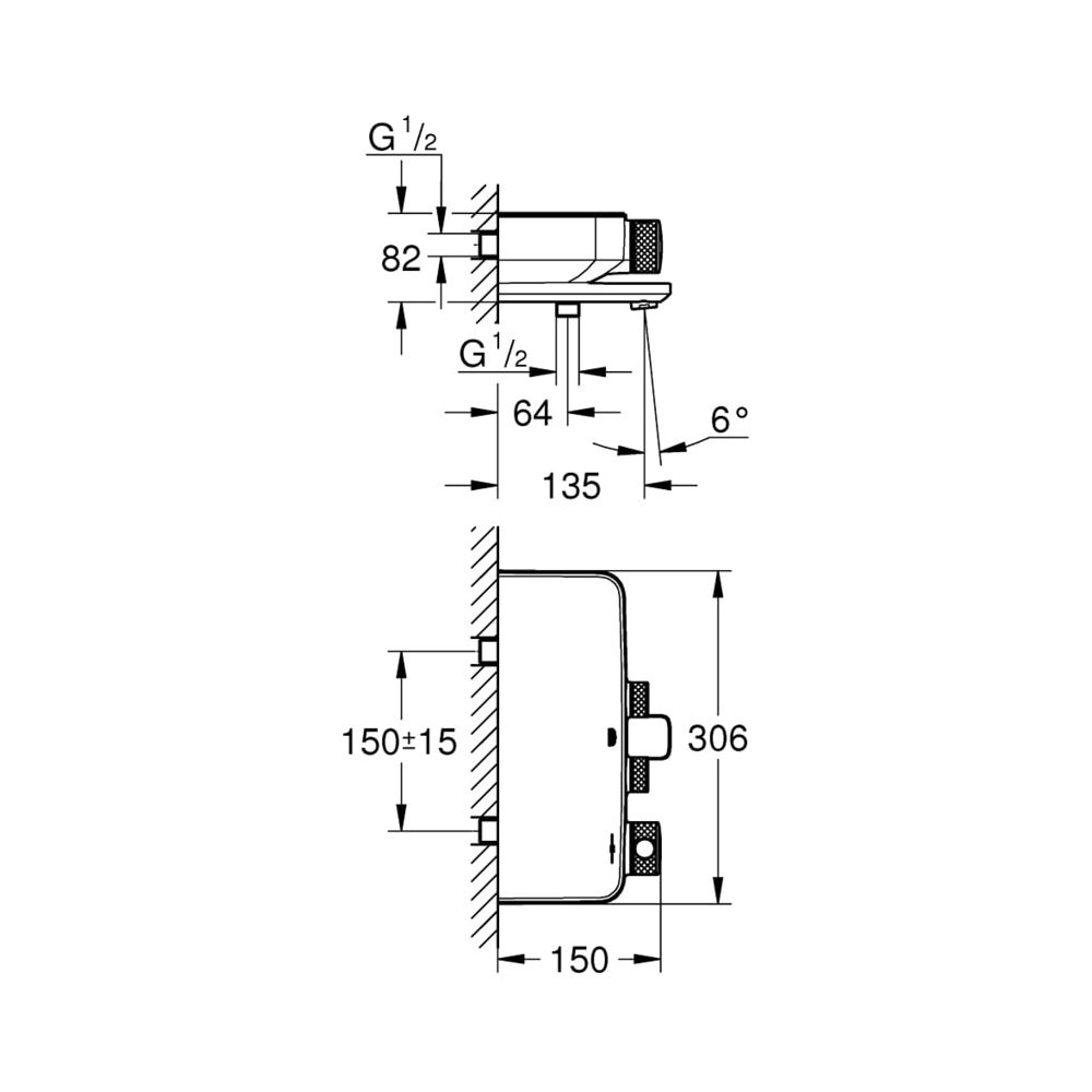 Grohe Grohtherm SmartControl Thermostat-Wannenbatterie 1/2" chrom 34718000... GROHE-34718000 4005176457647 (Abb. 10)