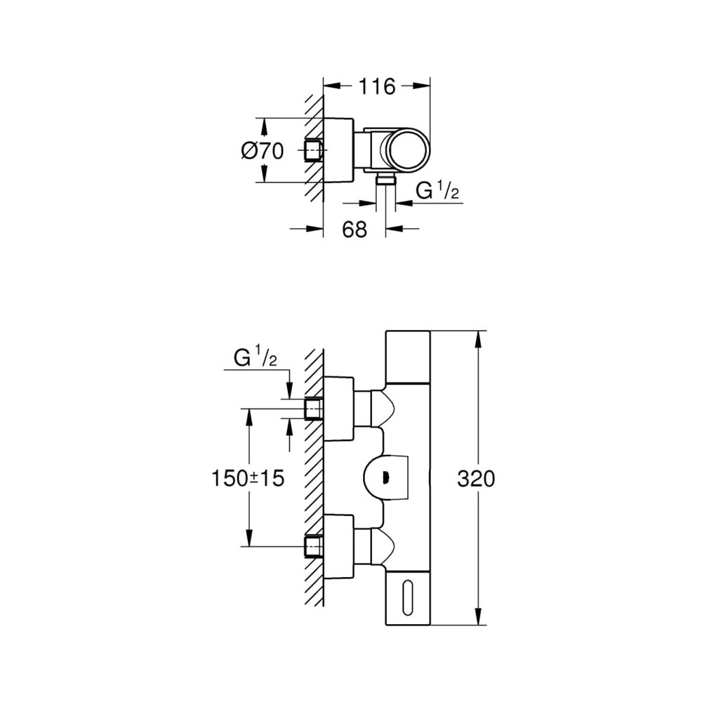 Grohe Eurosmart Cosmopolitan E Special Infrarot-Elektronik für Brausebatterie mit Misch... GROHE-36457000 4005176494765 (Abb. 7)