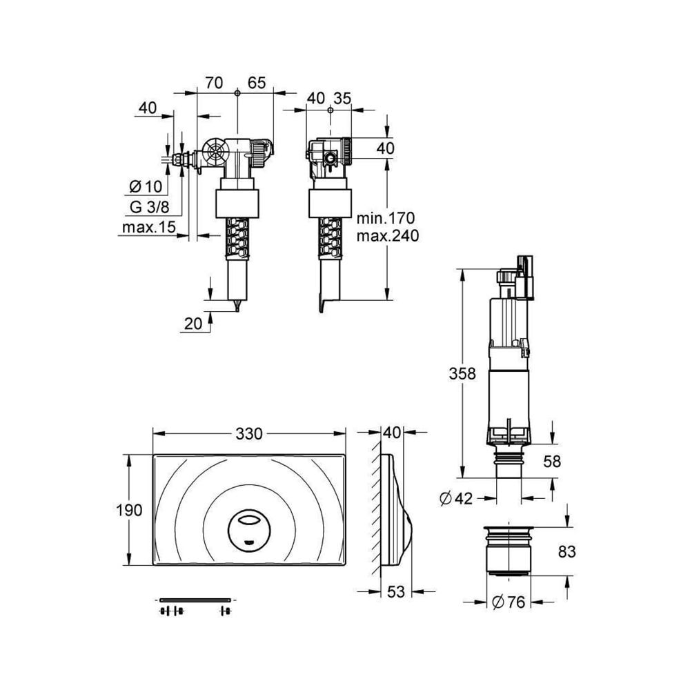 Grohe Umrüstset chrom 38815000 4005176866555... GROHE-38815000 4005176866555 (Abb. 3)