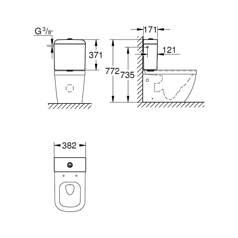 Grohe Euro Keramik Aufsatzspülkasten alpinweiß 39333000... GROHE-39333000 4005176407215 (Abb. 4)