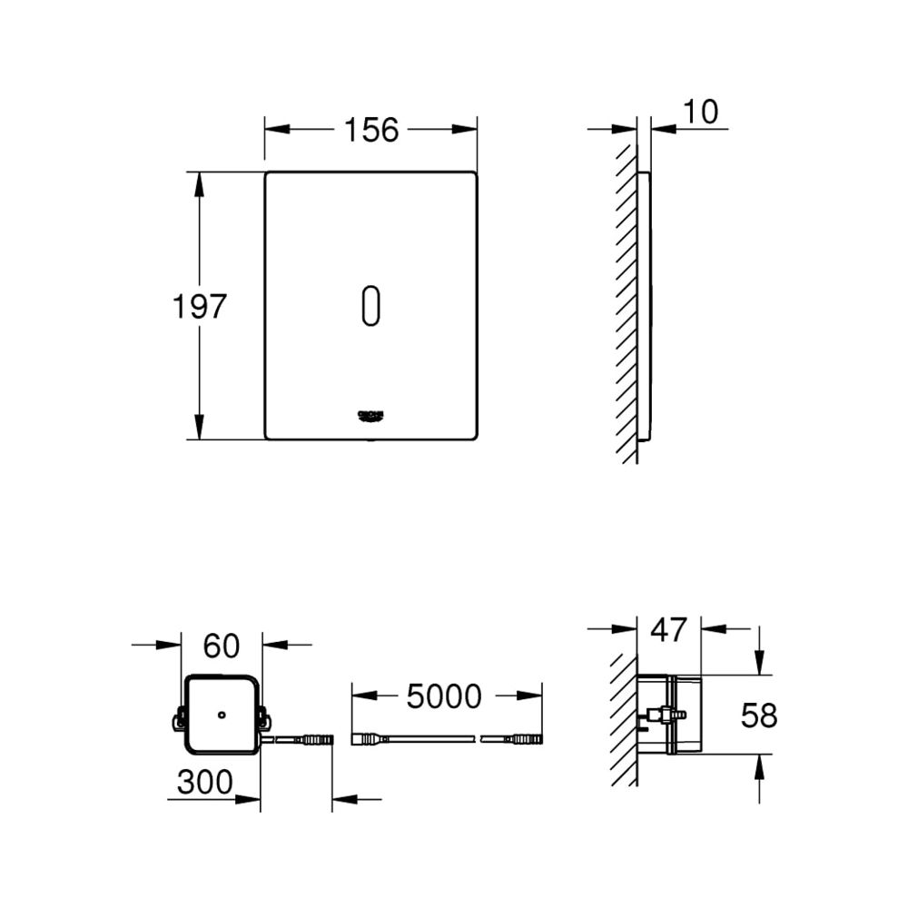 Grohe Tectron Bau E Infrarot-Elektronik für WC-Spülkasten alpinweiß 39881SH0... GROHE-39881SH0 4005176706806 (Abb. 2)