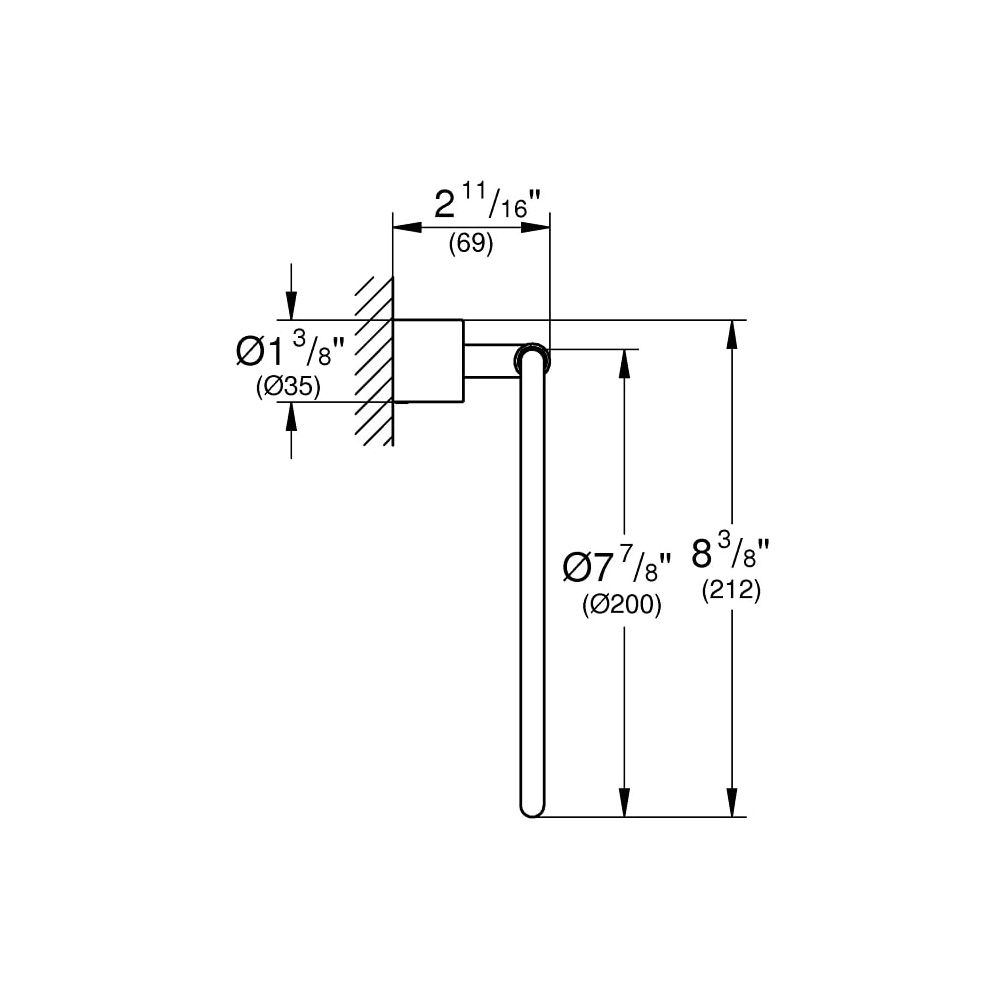 Grohe Atrio Handtuchring hard graphite gebürstet 40307AL3... GROHE-40307AL3 4005176462474 (Abb. 3)