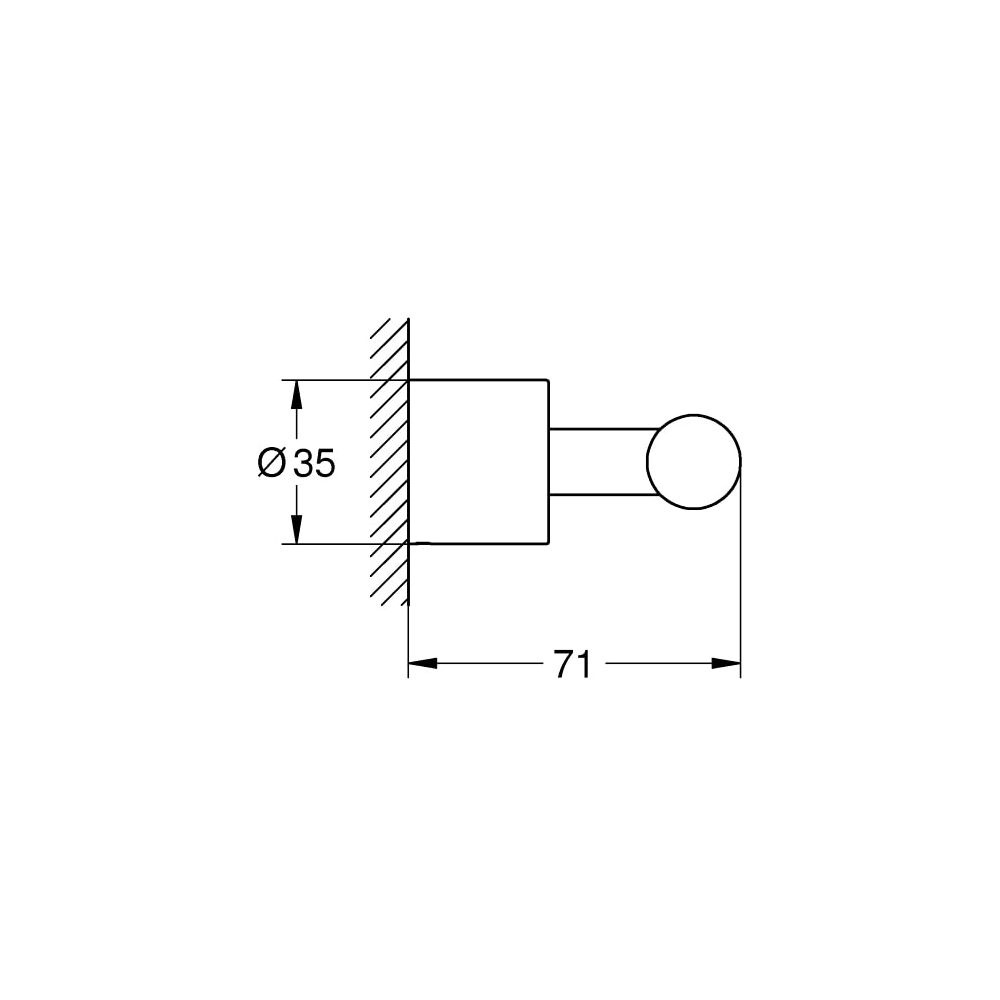 Grohe Atrio Bademantelhaken hard graphite gebürstet 40312AL3... GROHE-40312AL3 4005176462559 (Abb. 4)